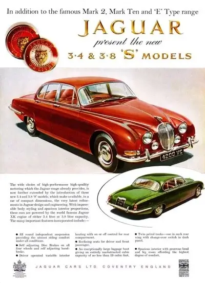 Jaguar S-Type 3.4 & 3.8 Tire Pressures