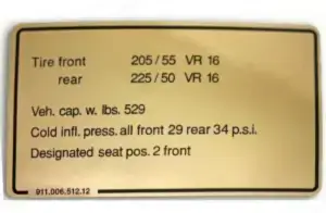 Classic Porsche 911 & Tire Pressure guide - Longstone Classic Tires