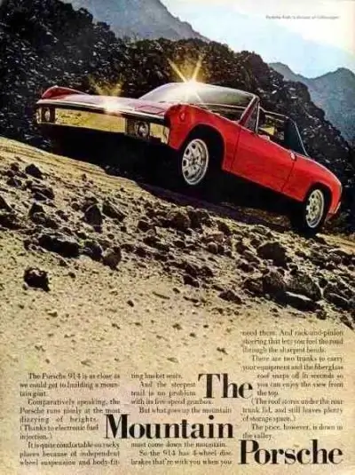 Click to Enlarge Porsche 914 Advertisement - The Mountain Porsche